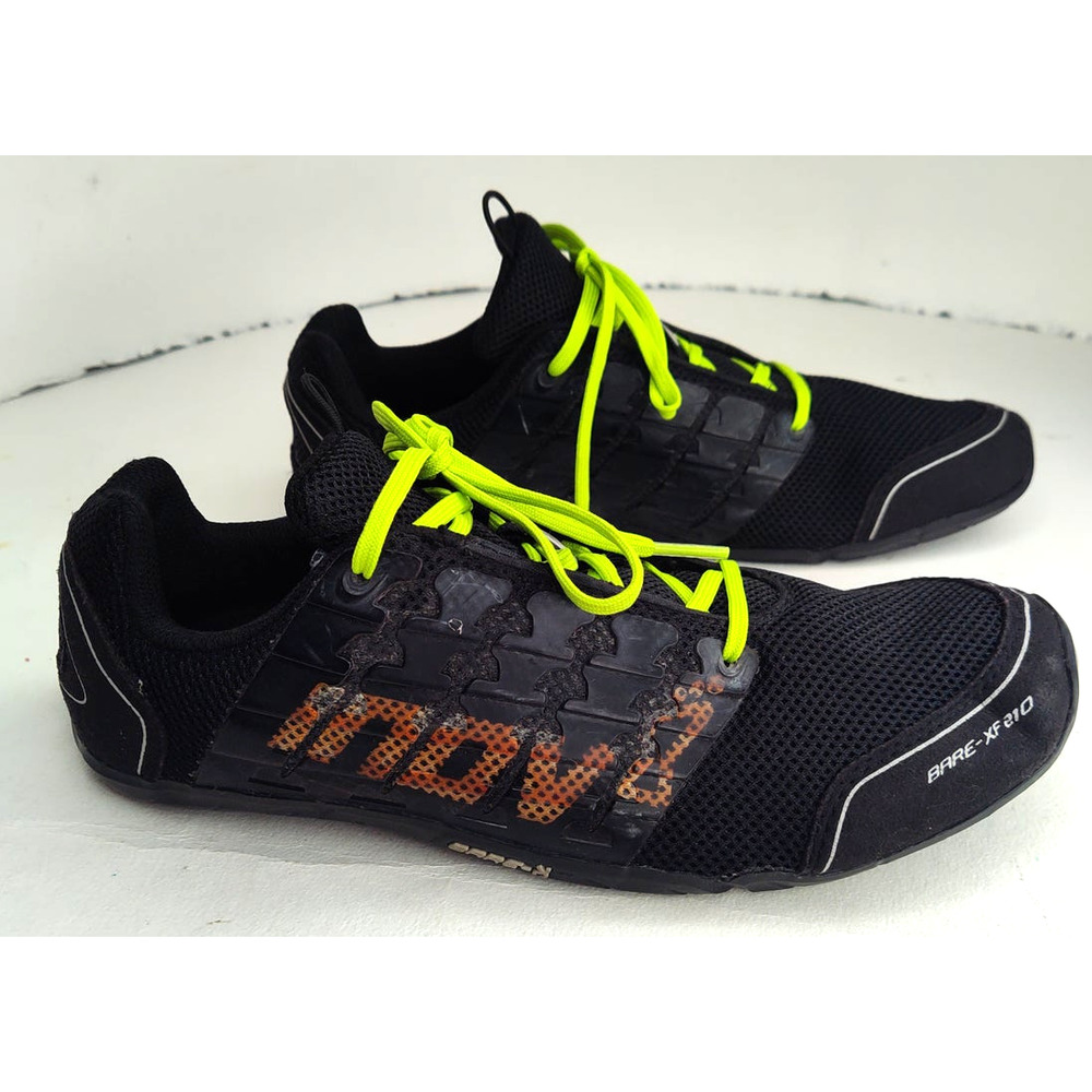 Inov-8 Bare XF210 Unisex Crossfit Weightlifting Shoes Black Green Lace US-M 7.5